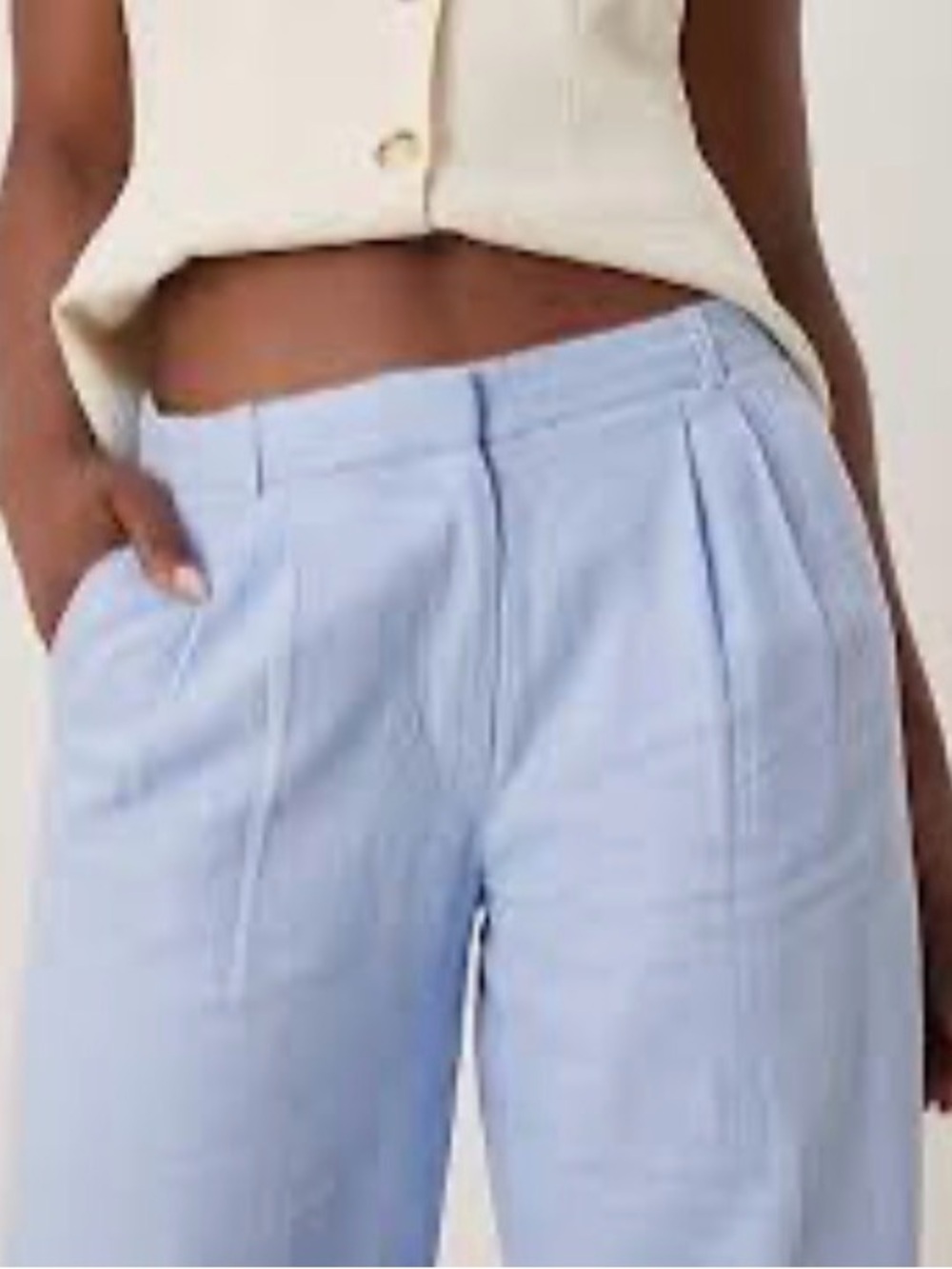 Abercrombie & Fitch Sloane Tailored Wide-Leg Pant Trousers Blue Women's 30/10’s